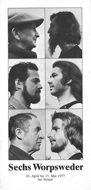 Einladungskarte mit 6 Fotos von Profilen der Künstler